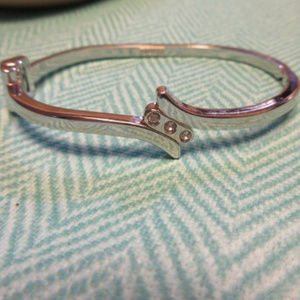 New Silver Bracelet With 3 Rhinestones.